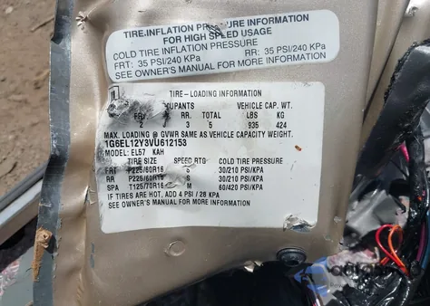 1997 Cadillac Eldorado Standard z USA, uszkodzony, nr VIN 1G6EL12Y3VU612153